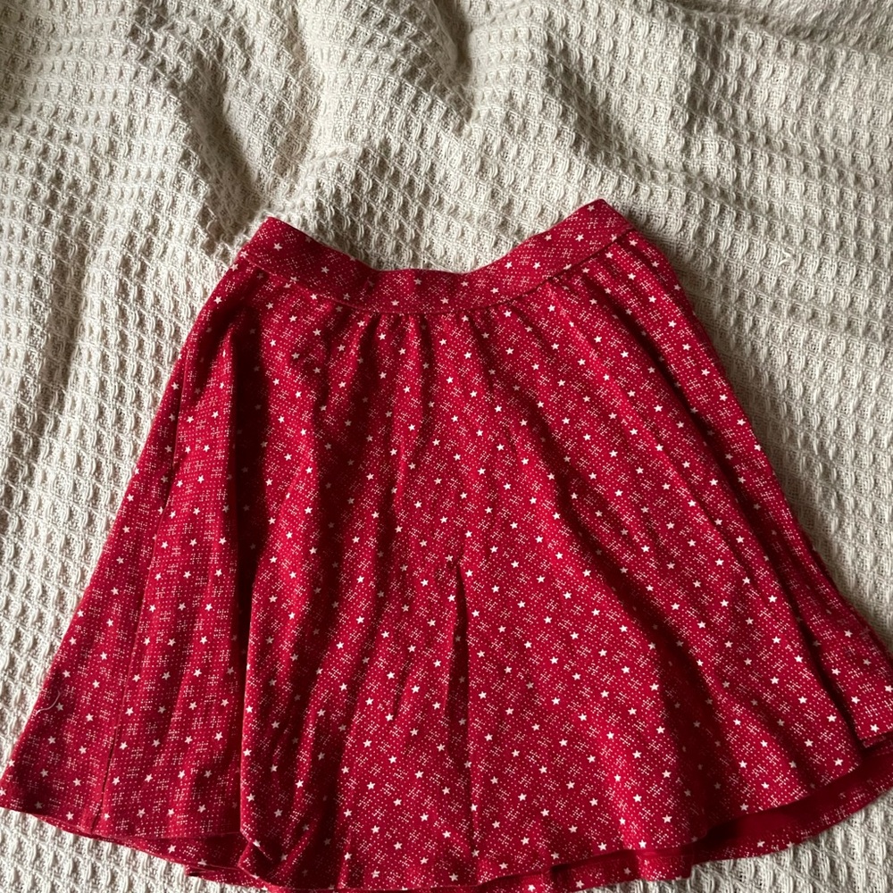 Hollister Red Starred Polka Dot Skirt